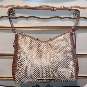 Brahmin embossed leather snakeskin leather handbag